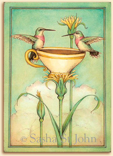 Tea For Two watercolor by Sasha St John
